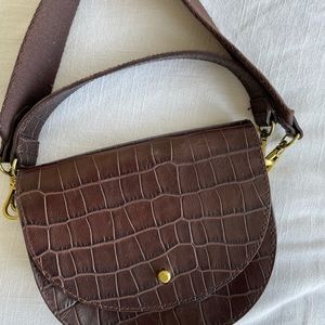 MADEWELL brown snakeskin small crossbody bag
